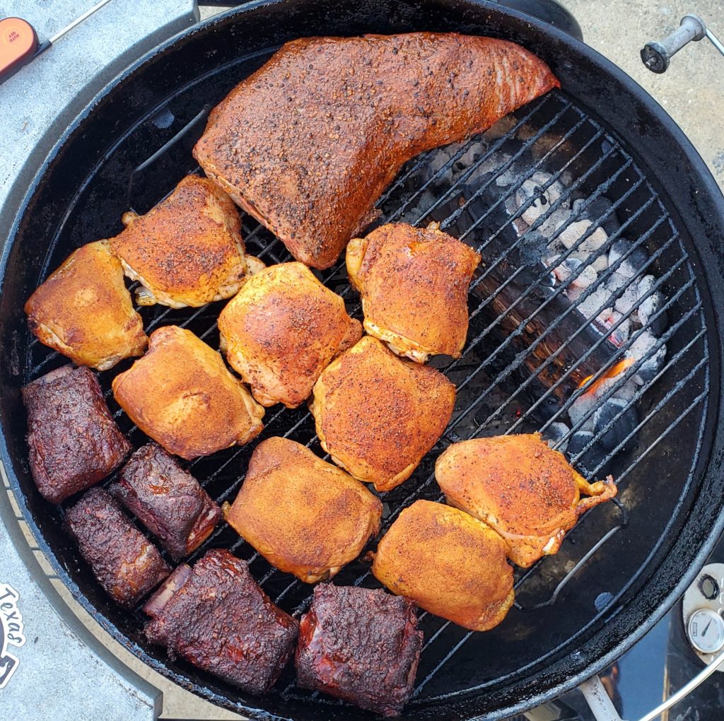 Tri Tip, Chicken Thighs, Beef Short Ribs