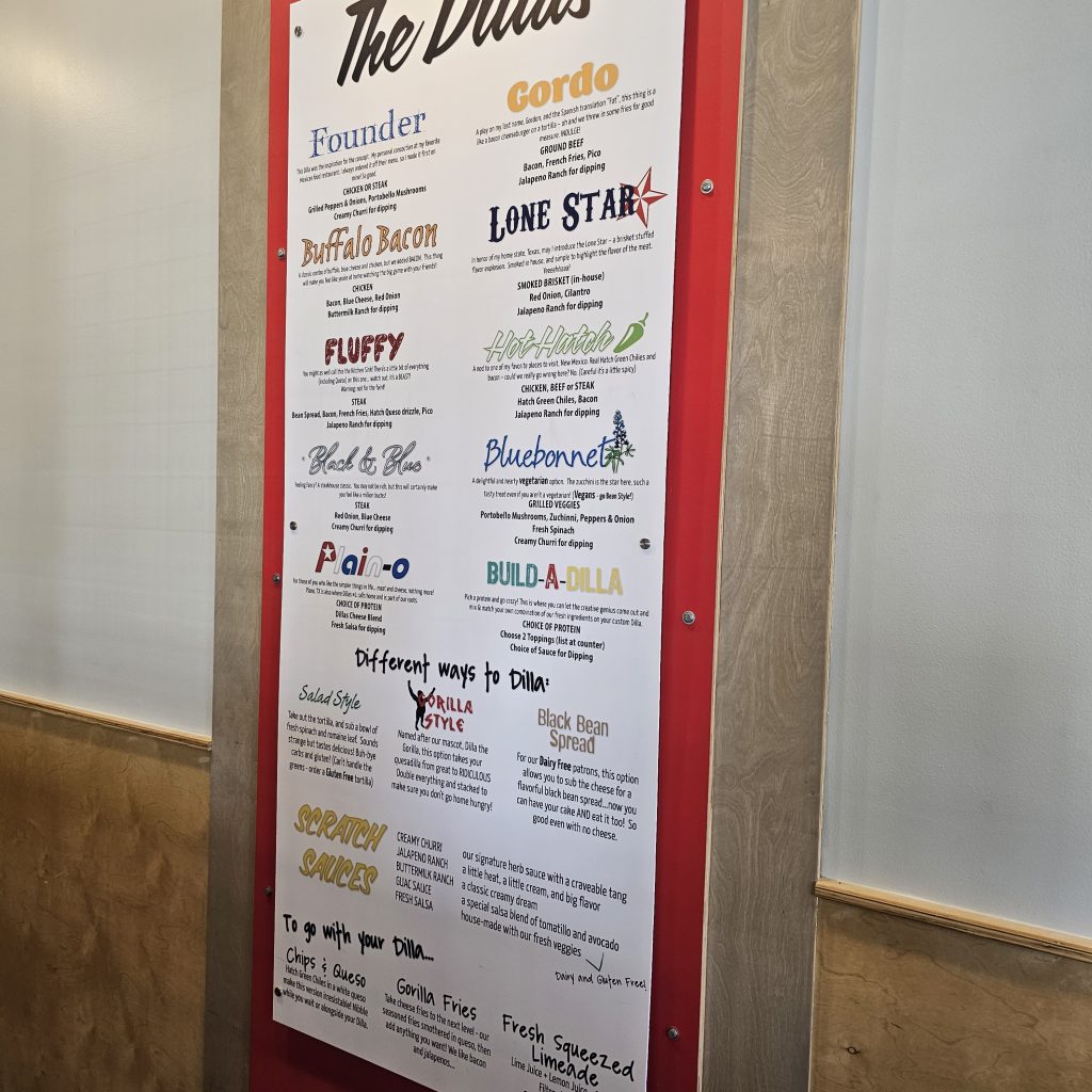 Dillas Menu 